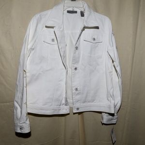 Kate Hill White Denim w/Gold Embroidery Jacket